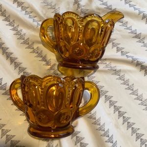 Vintage Moon and Stars Sugar and Creamer Set